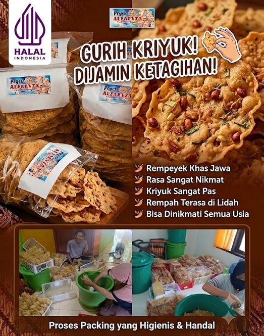 Rempeyek Alfaeyza, Rempeyek Khas Jawa Favorit di Kota Palu
